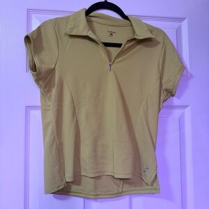 Shebeest cycling athletic top green / yellow color quarter zip top Size S